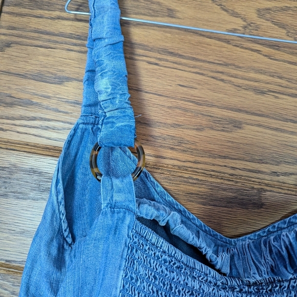 NWT White Birch Oversized Denim Overall Dress Elastic Paneling Size L - Picture 7 of 10